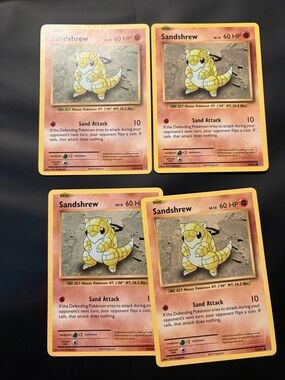 4 Sandshrew Pokemon Cards